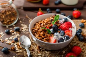 Granola bowl with fruits